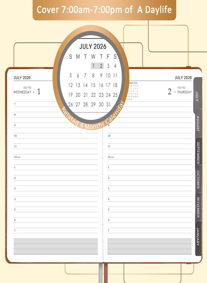 Lemome 2026 Diary - 2026 Daily Planner, January - December 2026 Appointment Book, 5.75" x 8.5", Hourly Planner 2026 with Tabs/Pen Loop/Bookmarks - Image 4